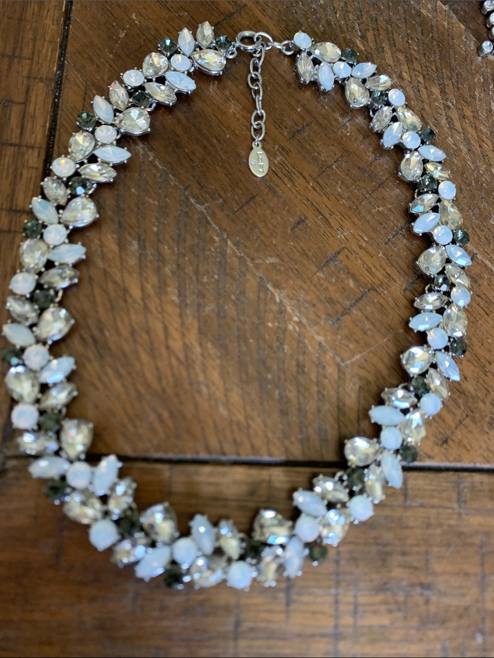 LOFT Opalescent and Clear Crystal Statement Collar Necklace
